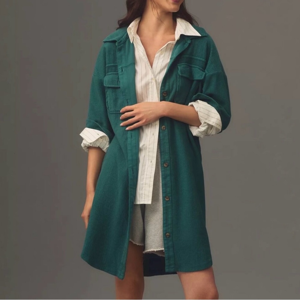 Pilcro Deep Teal Utility Shirt Jacket